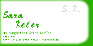 sara keler business card